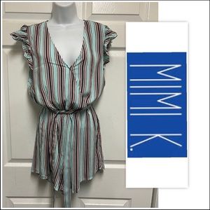 Mimi K Striped Papillon Short Romper